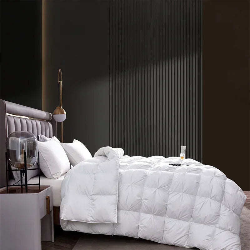 La couette Duvet d'Oie Douce Nuit, gros plan sur le matelassage à pincer