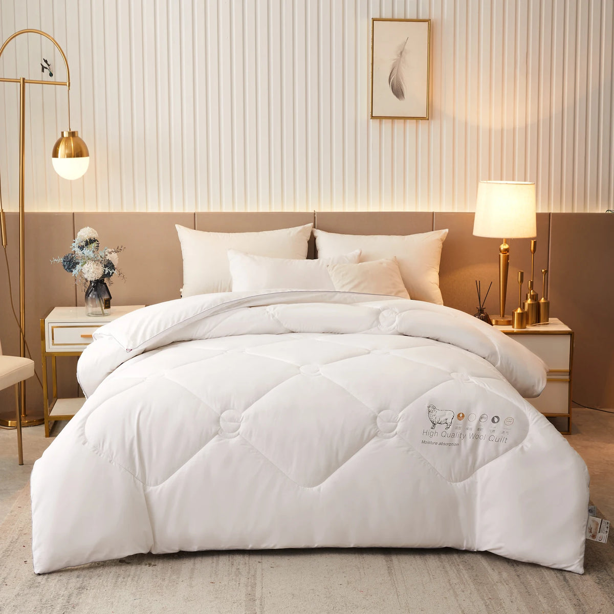 La couette Laine Douce Nuit, détail du tissu