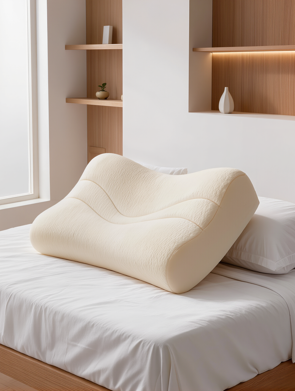 L'oreiller cervical Douce Nuit dans une chambre lumineuse