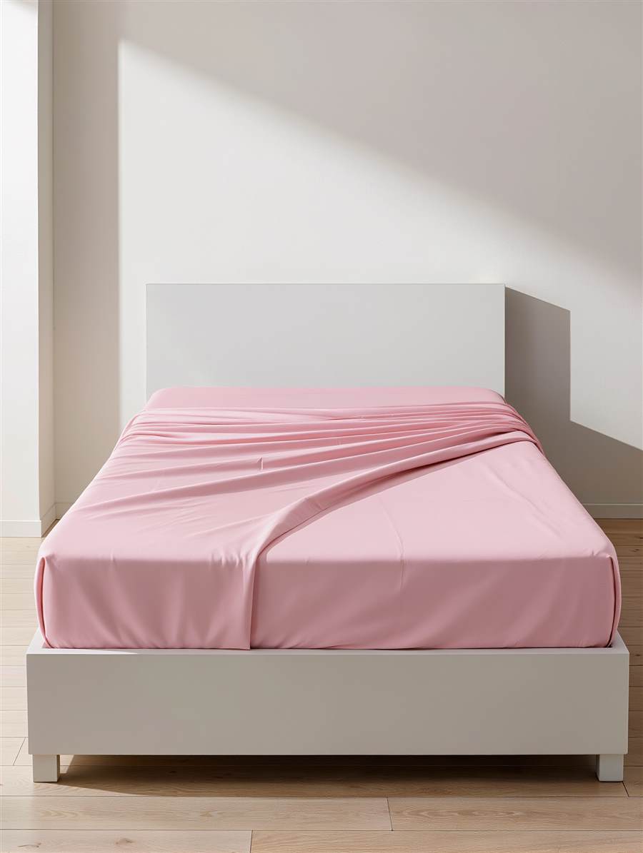 Le drap plat Douce Nuit en rose, vue rapprochée
